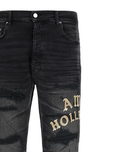 Amiri Hollywood Repaired Jean Distressed Skinny Jeans In Black