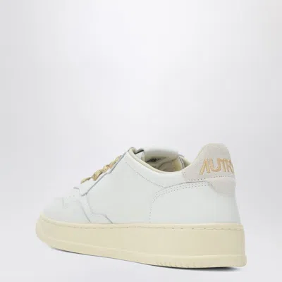 Autry Low-top Sneakers With Suede Accents And Golden Details In White