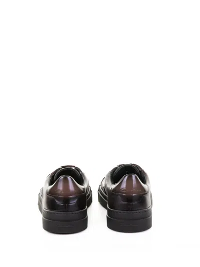 Santoni Logo-debossed Leather Sneakers