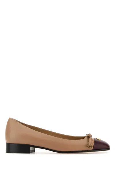 Valentino Garavani Leather Vlogo Signature Ballerinas With Tassel Detail In White