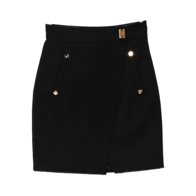 Elisabetta Franchi Button-detailed Mini Skirt In Black