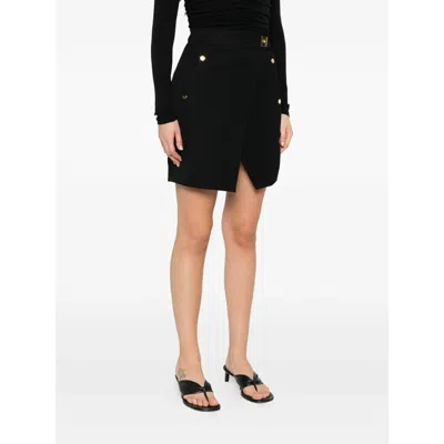 Elisabetta Franchi Button-detailed Mini Skirt In Black