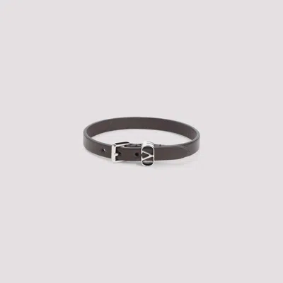 Valentino Ovalette Leather Bracelet