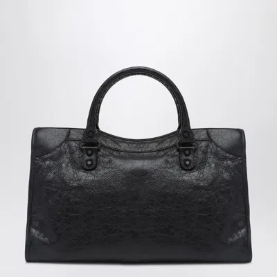Balenciaga Women Le City Medium Leather Shoulder Bag In Black