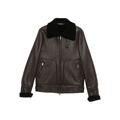 Salvatore Santoro Shearling-collar Leather Jacket