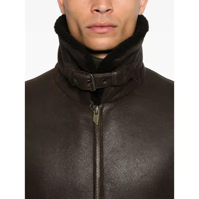Salvatore Santoro Shearling-collar Leather Jacket