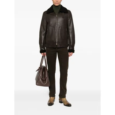 Salvatore Santoro Shearling-collar Leather Jacket