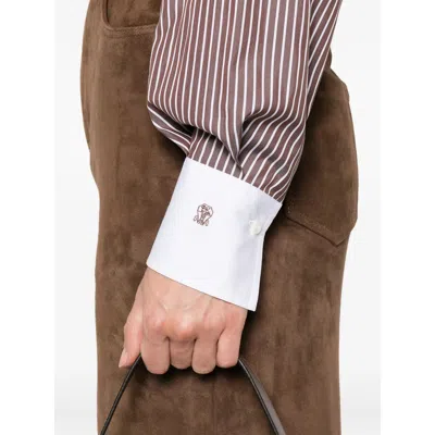 Brunello Cucinelli Brown Shirts In Brown