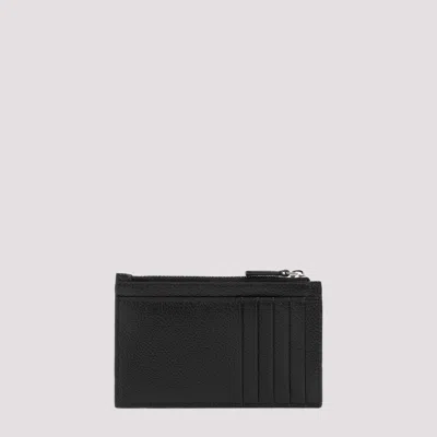 Balenciaga Black Leather Wallet With Logo In Black