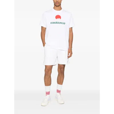 Casablanca White Crewneck T-shirt With Logo On The Front