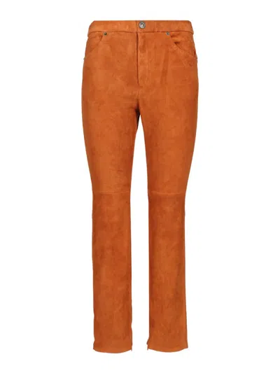 Isabel Marant Dorotthea-gb Truosers Slim Fit Trousers Brown In Orange