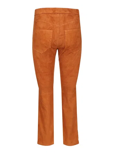 Isabel Marant Dorotthea-gb Truosers Slim Fit Trousers Brown In Orange