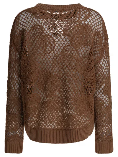 Max Mara Embroidered Sweater Knitwear Brown