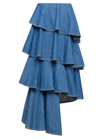 Alaïa Alaia Women Spiral Skirt In Denim