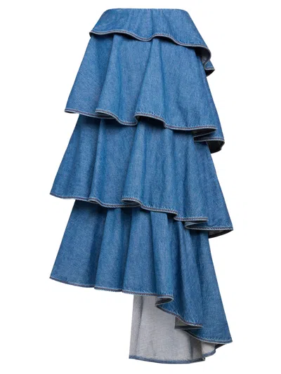 Alaïa Alaia Women Spiral Skirt In Denim