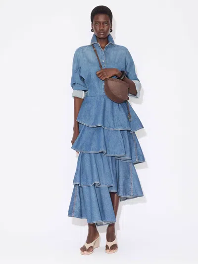 Alaïa Alaia Women Spiral Skirt In Denim