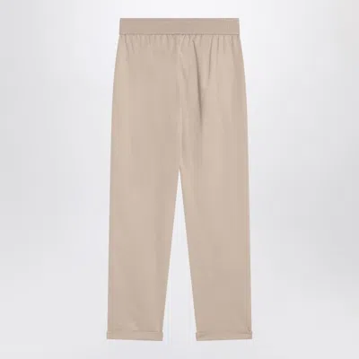 Brunello Cucinelli Beige Cotton Joggers Women In White