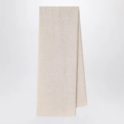 Brunello Cucinelli Cashmere Rustic Beige Scarf In Neutral