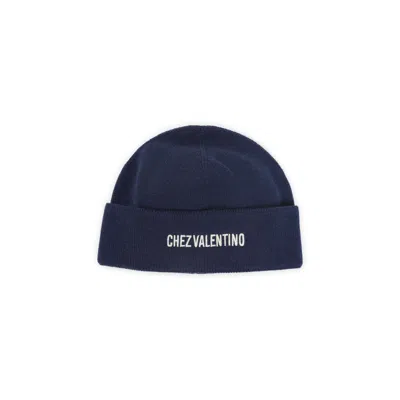 Valentino Cotton And Wool Blend Beanie With Turn-up Brim