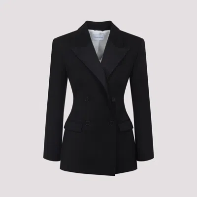 Givenchy Womens Black Peak-lapel Double-breasted Wool Blazer In Black