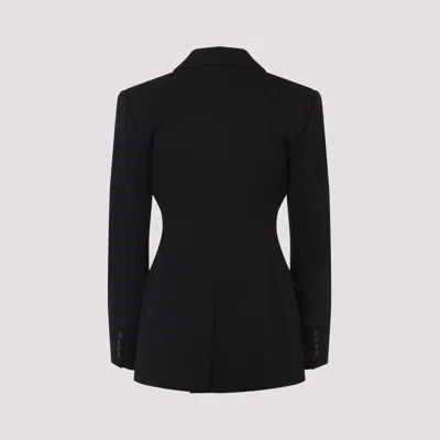 Givenchy Womens Black Peak-lapel Double-breasted Wool Blazer In Black