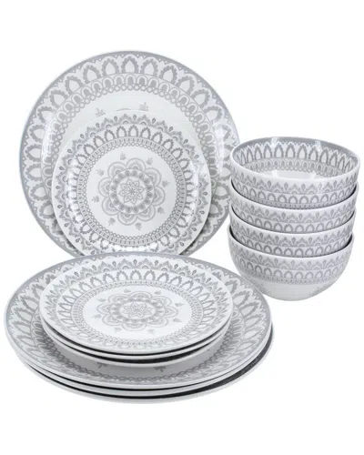 Bia Cordon Bleu 12pc Arabesque Dinnerware Set In Gray