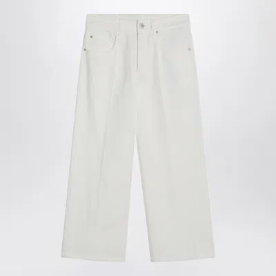 Brunello Cucinelli White Cotton Trousers Women In White