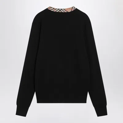 Burberry Crew Neck Knitwear With Distinctive Patterned Collar