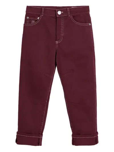 Brunello Cucinelli Five-pockets Jeans In Burgundy