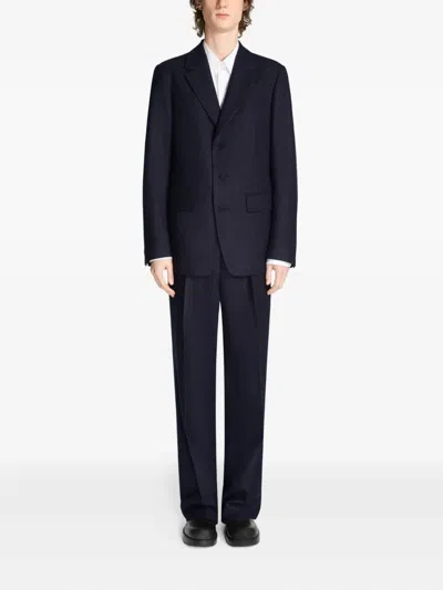 Dries Van Noten Single-breast Wool Suit In Blue
