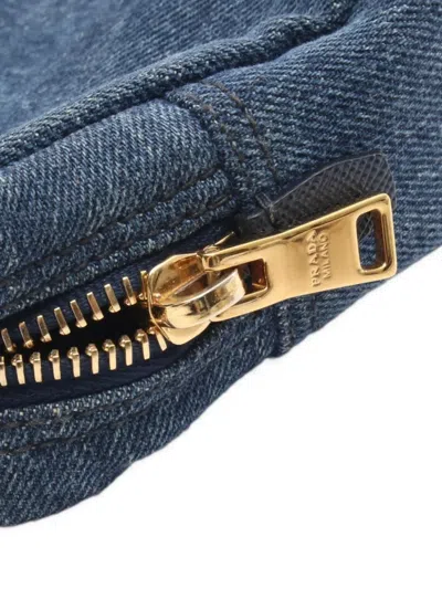 Pre-owned Prada 2000s Denim Makeup Bag
