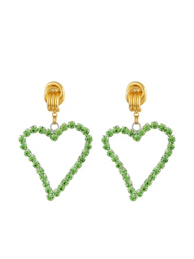 Mayol All Of My Heart Heart-shaped Earrings In Green