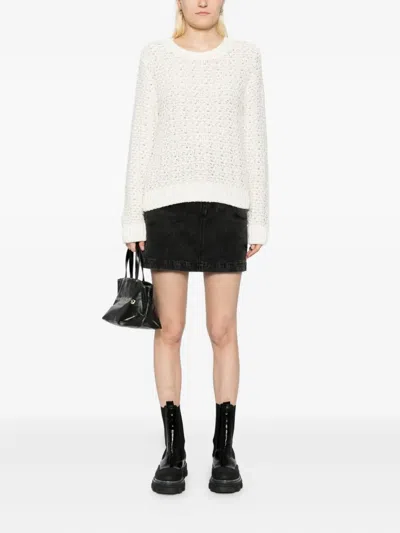 Moncler Long-sleeved Crew Neck Sweatshirt In White