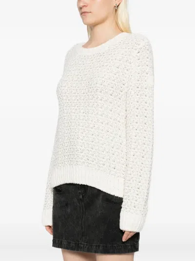 Moncler Long-sleeved Crew Neck Sweatshirt In White