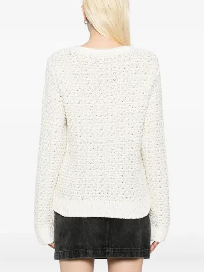 Moncler Long-sleeved Crew Neck Sweatshirt In White