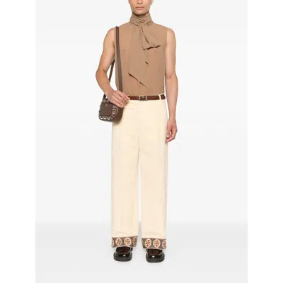 Valentino Neutral Pants In Neutral