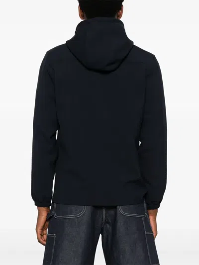 Sandro Hooded Zip-up Wool Jacket In Black