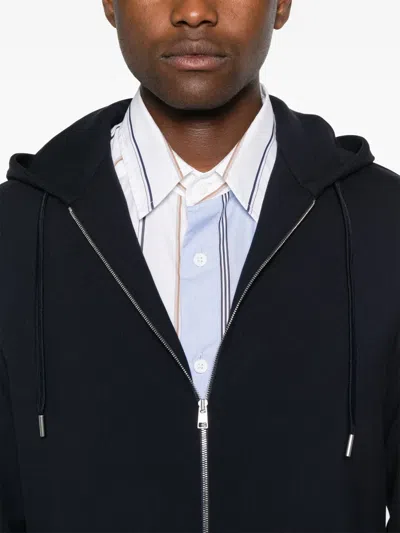 Sandro Hooded Zip-up Wool Jacket In Black