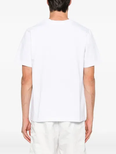 Casablanca White Crewneck T-shirt With Logo On The Front In Cotton Man In White