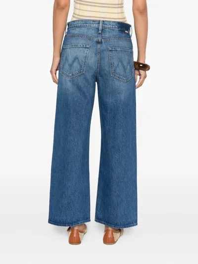 Mother High-waisted Cropped Jeans In Blue Denim In Blue