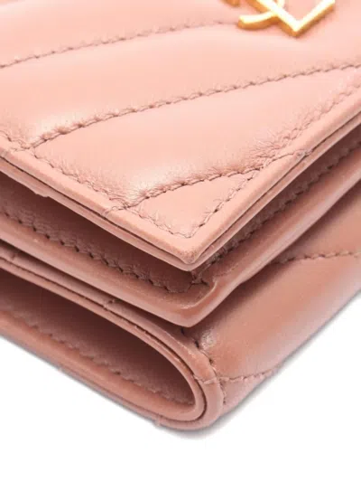 Pre-owned Saint Laurent 2010's Cassandre Fragments Flap Leather Wallet