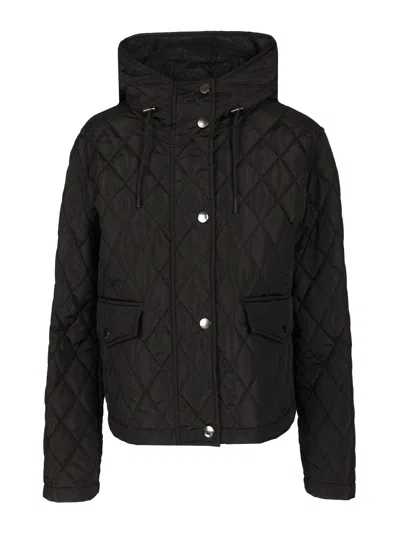 Burberry Quilted Nylon Cropped Jacket In Black