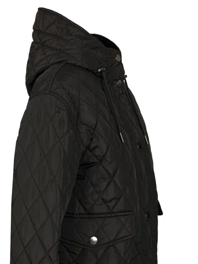 Burberry Quilted Nylon Cropped Jacket In Black