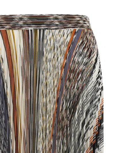Missoni Pleated Knit Midi Skirt In Multi
