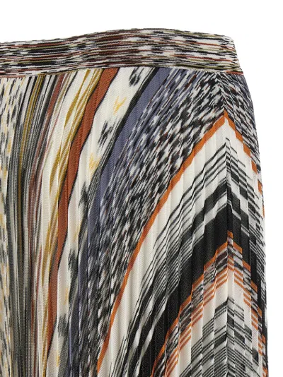 Missoni Pleated Knit Midi Skirt In Multi