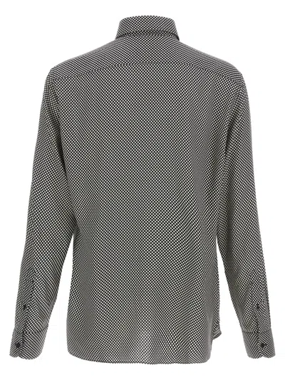 Tom Ford Black Polka Dot Lyocell Shirt In Gray