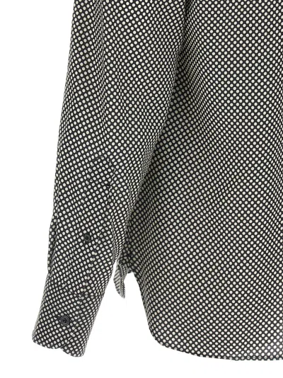 Tom Ford Black Polka Dot Lyocell Shirt In Gray