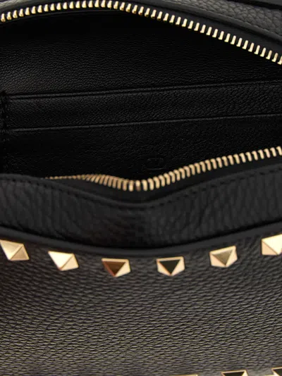 Valentino Black Rockstud Mini Crossbody Bag In Black