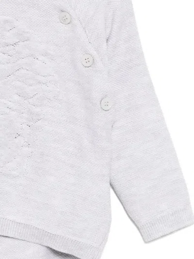 Versace Embroidered-logo Trousers Set In Gray