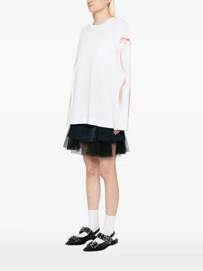 Simone Rocha Ribbon-printed T-shirt In White